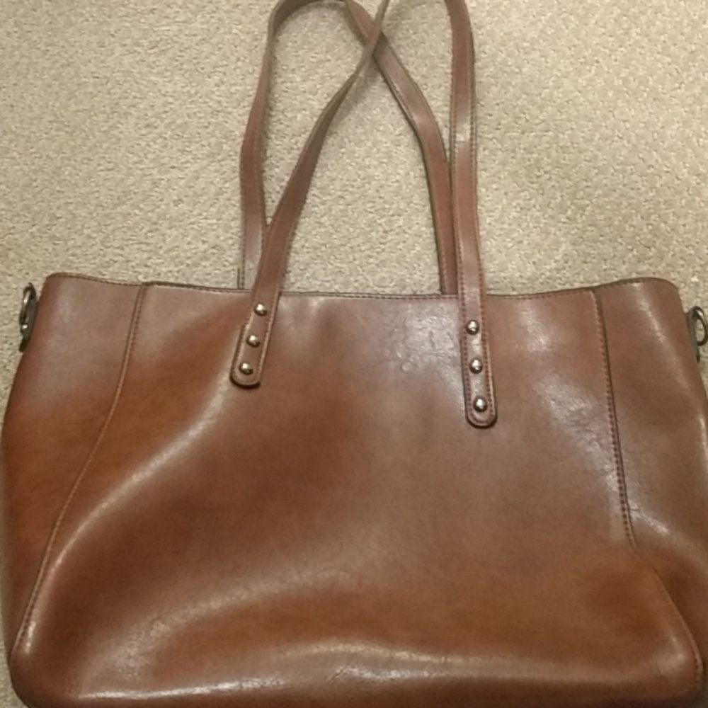 Soft vegan leather bag, distressed